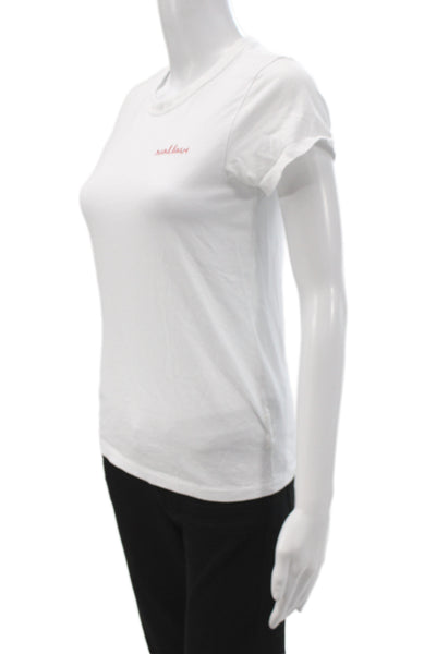Rag & Bone Women T-Shirt White Organic Cotton Crewneck Short Sleeve Size S