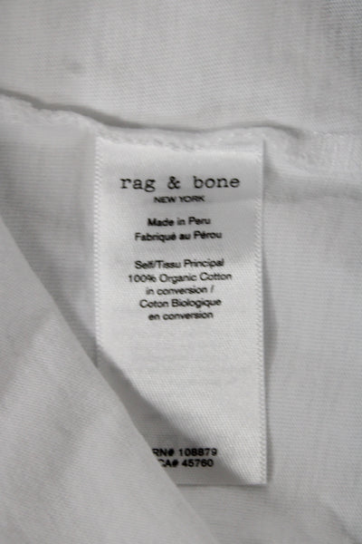 Rag & Bone Women T-Shirt White Organic Cotton Crewneck Short Sleeve Size S