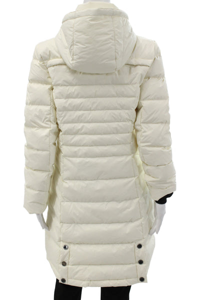 Orolay Women Puffer Jacket Ivory Zip Long Sleeve Polyamide Size S