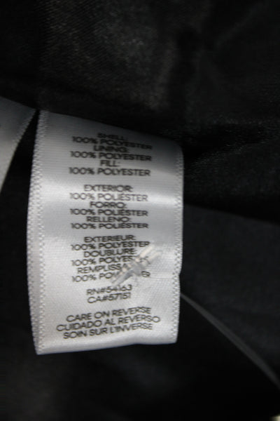 Calvin Klein Womens Quilted Sleeveless Argyle Black Zip Vest Size XL