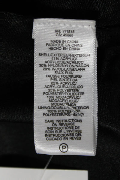 Michael Michael Kors Women Black Animal Print Acrylic Boho Vest Size XL