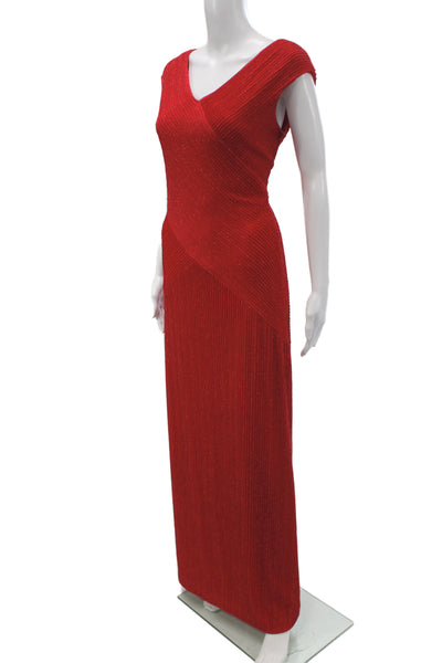 Alex Evenings Womens Red Sleeveless V Neck Sheath Holiday Dress Size 12
