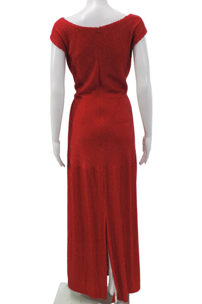Alex Evenings Womens Red Sleeveless V Neck Sheath Holiday Dress Size 12