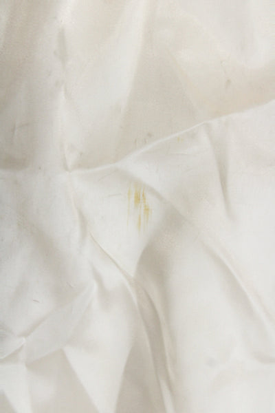 Stephen Yearick Women Strapless Embroidered A-Line Long Dress Ivory Size 2