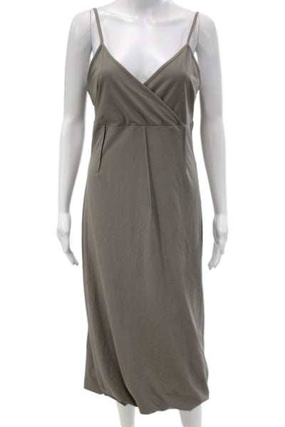 Sarah Pacini Womens Slip Dress Gray V Neck Knee Length Size 2