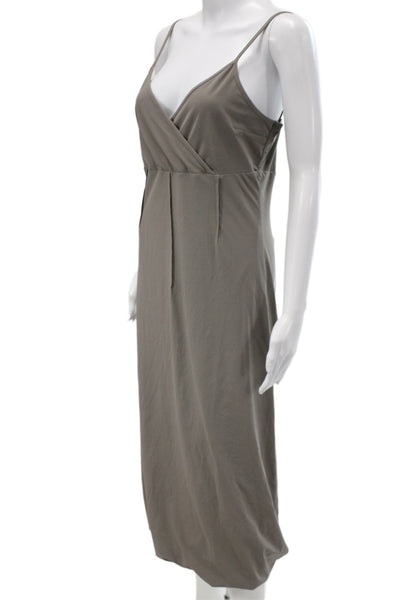 Sarah Pacini Womens Slip Dress Gray V Neck Knee Length Size 2