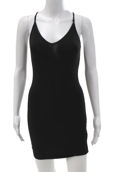 Allsaints Womens Bodycon Black V Neck Sleeveless Polyester Short Dress Size 4