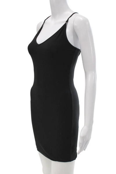Allsaints Womens Bodycon Black V Neck Sleeveless Polyester Short Dress Size 4