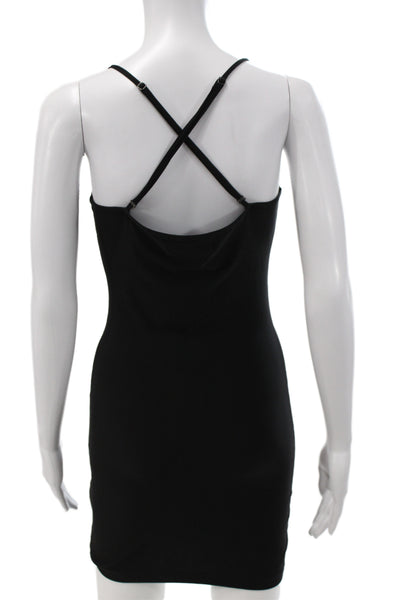 Allsaints Womens Bodycon Black V Neck Sleeveless Polyester Short Dress Size 4
