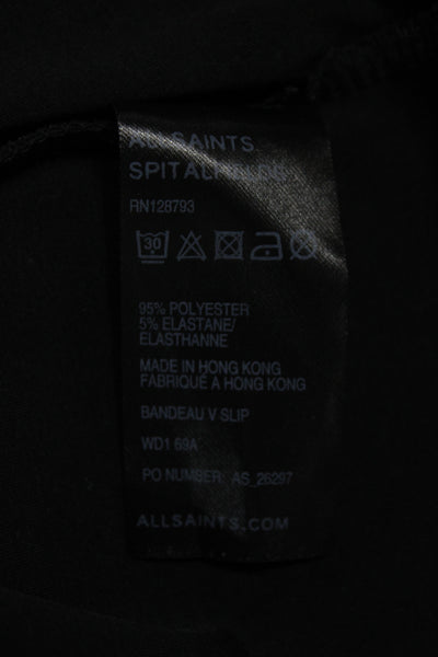 Allsaints Womens Bodycon Black V Neck Sleeveless Polyester Short Dress Size 4