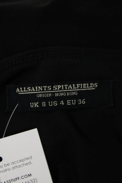 Allsaints Womens Bodycon Black V Neck Sleeveless Polyester Short Dress Size 4