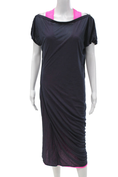 McQ by Alexander McQueen Women Sheath Dress Black Boatneck Size 50