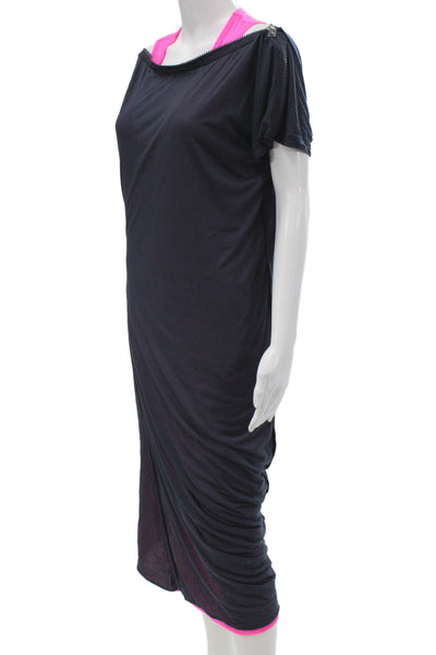 McQ by Alexander McQueen Women Sheath Dress Black Boatneck Size 50