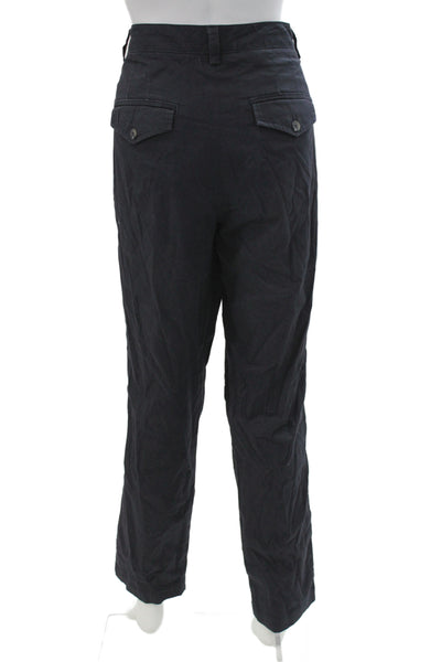 Vince Womens Black Cotton Chino Pants Button Closure Size 10