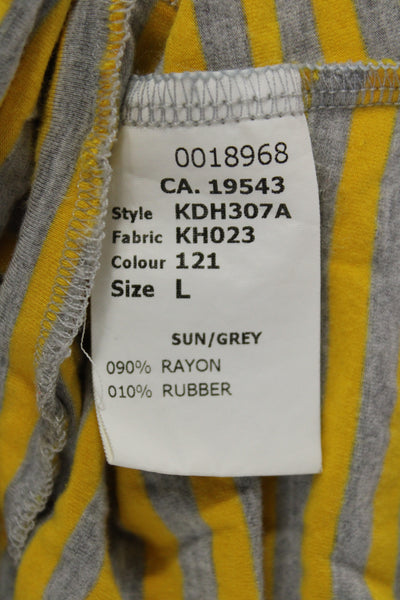 Michael Kors Women Yellow Sweetheart Neckline Short Sleeve Basic T-Shirt Size L