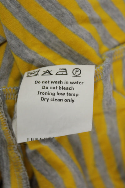 Michael Kors Women Yellow Sweetheart Neckline Short Sleeve Basic T-Shirt Size L