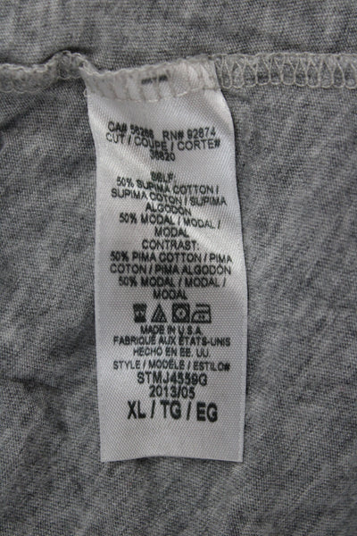 Splendid Womens Gray Supima Cotton Scoop Neck Long Sleeve Basic T-Shirt Size XL