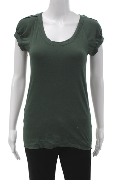 Ralph Lauren Blue Label Women Green Scoop Neck T-Shirt Short Sleeve Size M