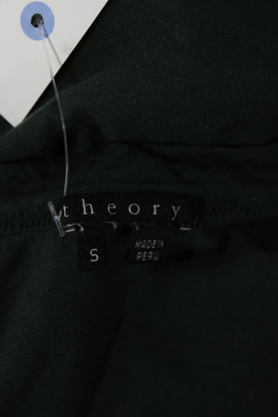 Theory Womens Green Jersey T-Shirt Scoop Neck Short Sleeve Cotton Size S
