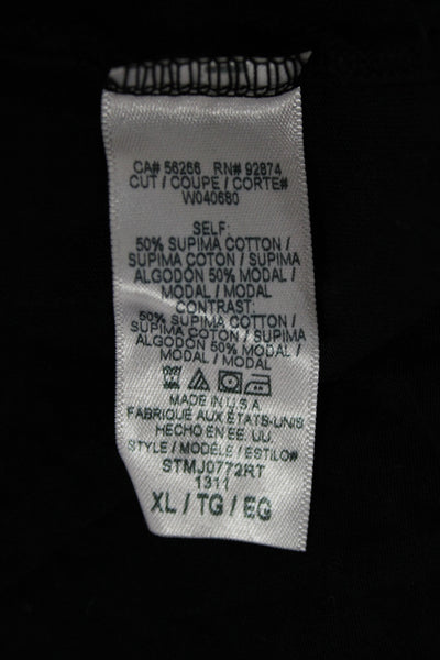 Splendid Womens Black Supima Cotton Collared Solid Long Sleeve Cardigan Size XL