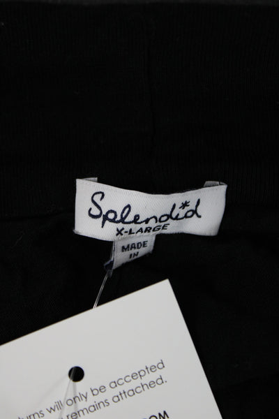 Splendid Womens Black Supima Cotton Collared Solid Long Sleeve Cardigan Size XL