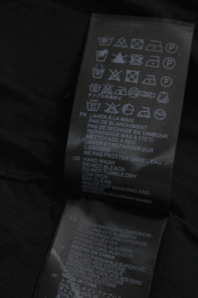 Sandro Women Tunic Blouse Black Linen Short Sleeve Crew Neck Size 1