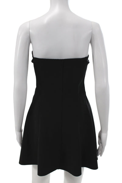 Norma Kamali Womens Black Fit & Flare Sweetheart Sleeveless Dress Zip Size M