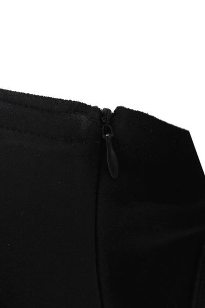 Norma Kamali Womens Black Fit & Flare Sweetheart Sleeveless Dress Zip Size M