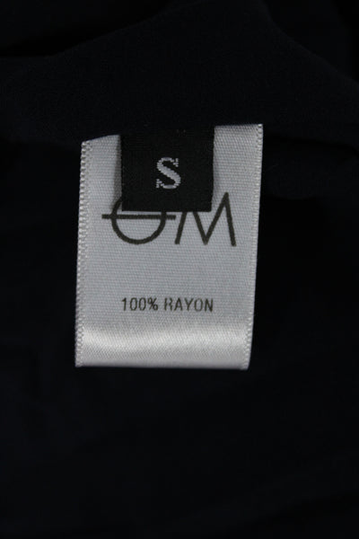 Om Women Slip Dress Black Rayon Scoop Neck Sleeveless Zip Size S