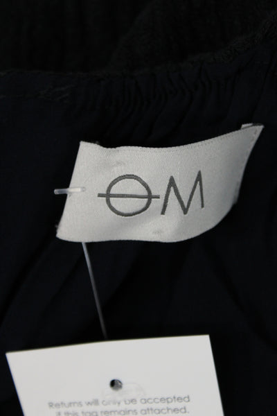 Om Women Slip Dress Black Rayon Scoop Neck Sleeveless Zip Size S