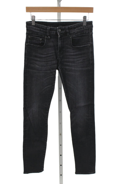R13 Womens Skinny Jeans Black High Rise Cotton Blend 26 Inseam Size 25