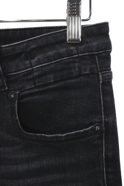 R13 Womens Skinny Jeans Black High Rise Cotton Blend 26 Inseam Size 25