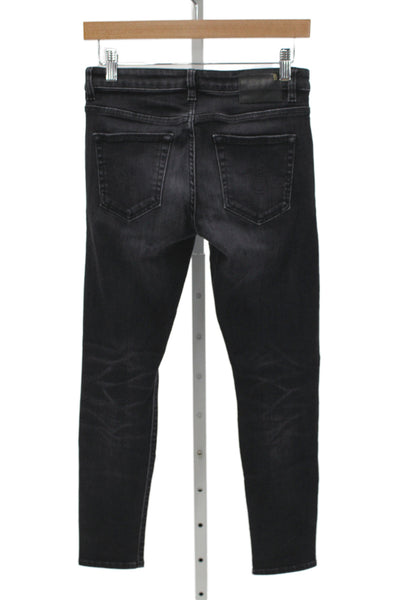 R13 Womens Skinny Jeans Black High Rise Cotton Blend 26 Inseam Size 25