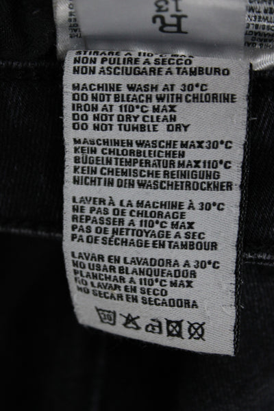 R13 Womens Skinny Jeans Black High Rise Cotton Blend 26 Inseam Size 25