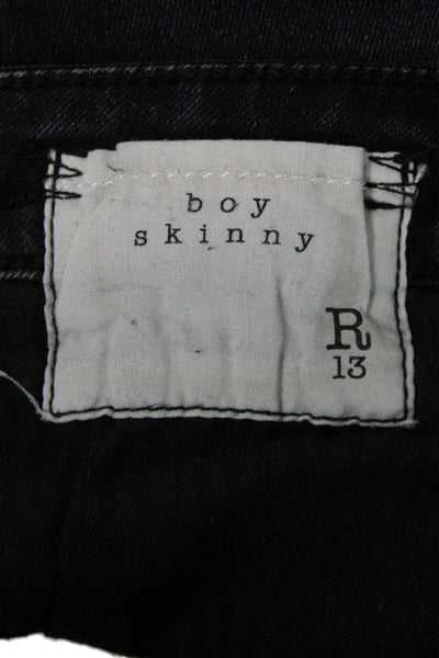 R13 Womens Skinny Jeans Black High Rise Cotton Blend 26 Inseam Size 25