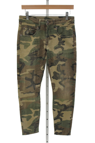 R13 Japanese Fabric Womens Skinny High Rise Camo Jeans Cotton Blend Size 26