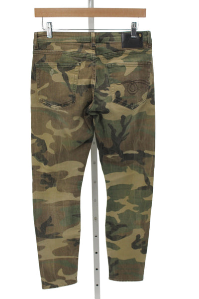 R13 Japanese Fabric Womens Skinny High Rise Camo Jeans Cotton Blend Size 26