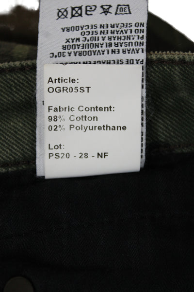 R13 Japanese Fabric Womens Skinny High Rise Camo Jeans Cotton Blend Size 26
