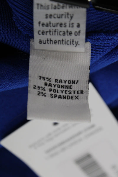 DVF Womens Fit & Flare Dress Blue Rayon Scoop Neck Short Sleeve Mini Size PP