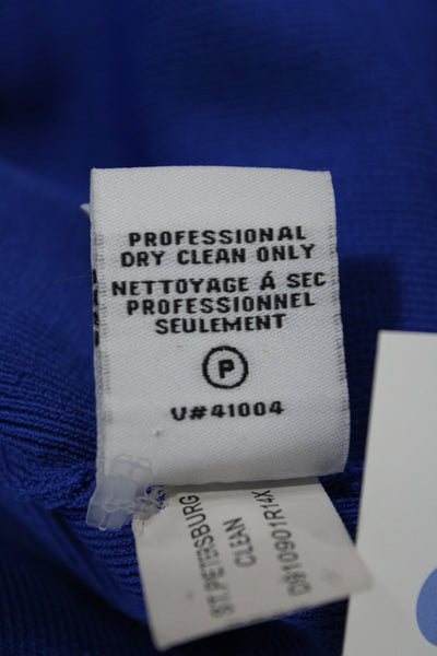 DVF Womens Fit & Flare Dress Blue Rayon Scoop Neck Short Sleeve Mini Size PP