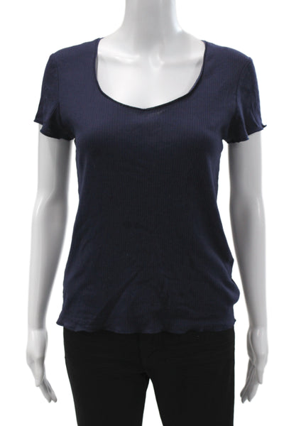 APC Womens Basic Blue Cotton Scoop Neck Short Sleeve T-Shirt Size M