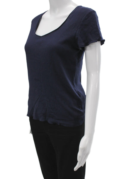 APC Womens Basic Blue Cotton Scoop Neck Short Sleeve T-Shirt Size M