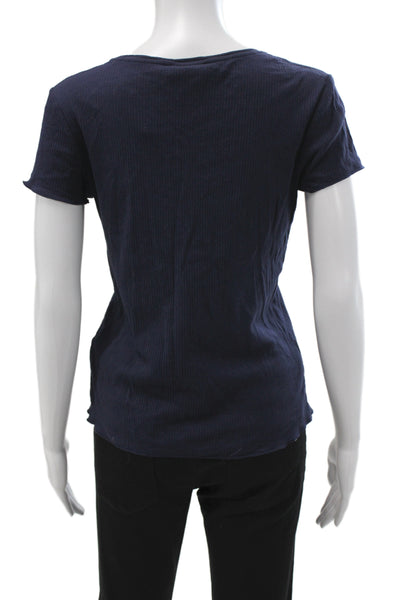 APC Womens Basic Blue Cotton Scoop Neck Short Sleeve T-Shirt Size M