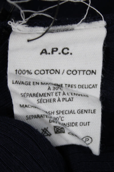 APC Womens Basic Blue Cotton Scoop Neck Short Sleeve T-Shirt Size M