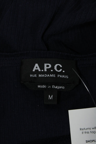 APC Womens Basic Blue Cotton Scoop Neck Short Sleeve T-Shirt Size M