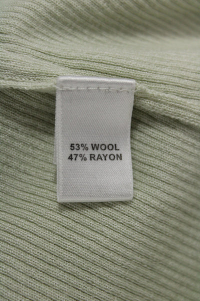 St. John Women Sleeveless Scoop Neck Wool Tank Green Basic Size S