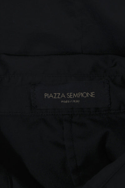 Piazza Sempione Womens Black Collared Button-Up Blouse 3/4 Sleeve Cotton Size S