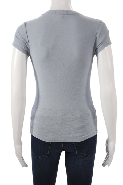 Standard James Perse Women Henley Short Sleeve Cotton Basic T-Shirt Size 0