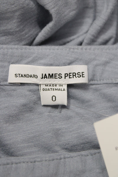 Standard James Perse Women Henley Short Sleeve Cotton Basic T-Shirt Size 0