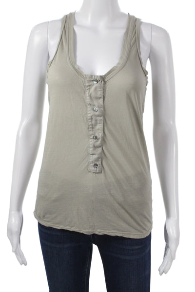 Standard James Perse Womens Henley Sleeveless Cotton Tank Gray Size 0